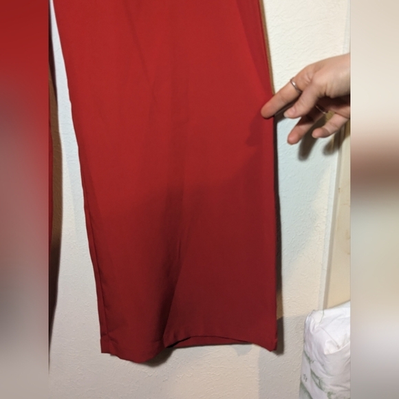Red wide leg trouser pants - Picture 4 of 10